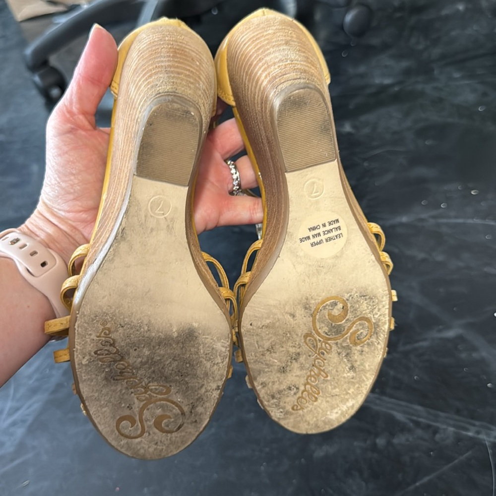 Seychelles vintage yellow wedge - Picture 6 of 9